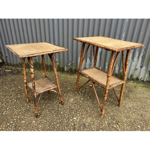 116 - Two vintage bamboo occasional tables