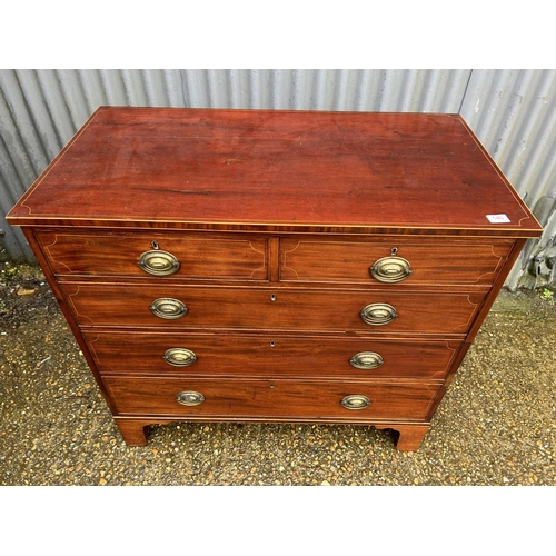 140 - A late Victorian inlaid chest of five drawers 105x56x 98