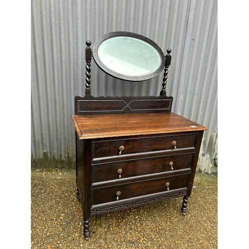 146 - A early 20th century oak dressing chest
