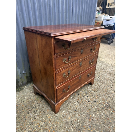 187 - Georgian mahogany bachelors chest of four drawers with brushing slide 78 x 45 x 84 cms