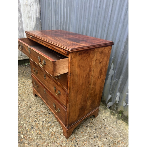 187 - Georgian mahogany bachelors chest of four drawers with brushing slide 78 x 45 x 84 cms