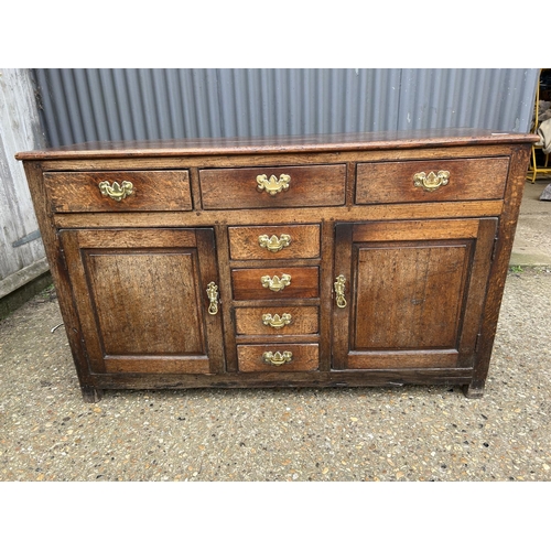 19 - An 18th century oak sideboard / dresser base  144x50x88
