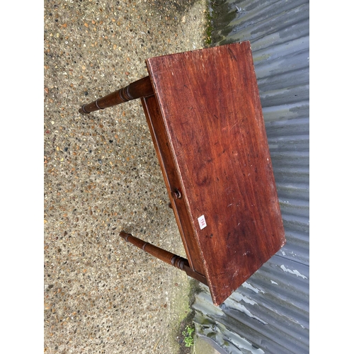 194 - Victorian mahogany single drawer writing table 80 x 42 x 74 cms