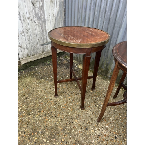 199 - Victorian mahogany spoon back chair together with two mahogany occasional tables one having brass ri... 