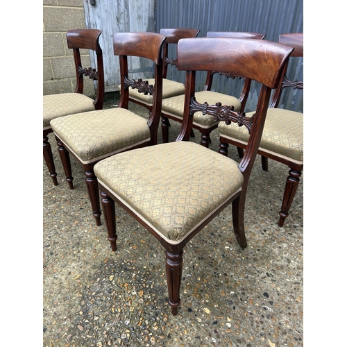 201 - Good Set of six Victorian mahogany bar back dining chairs