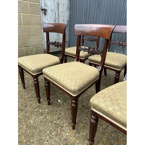 201 - Good Set of six Victorian mahogany bar back dining chairs