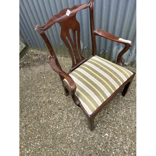 21 - A Georgian mahogany carver chair