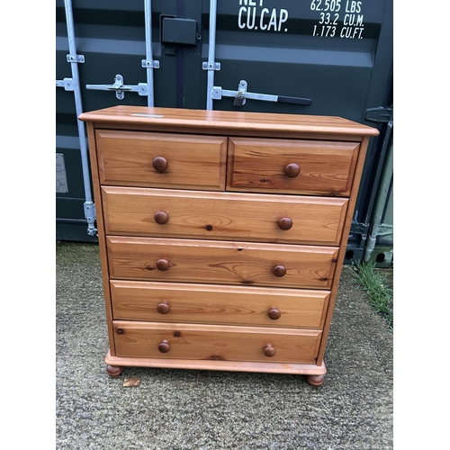 250 - A pine chest of six drawers