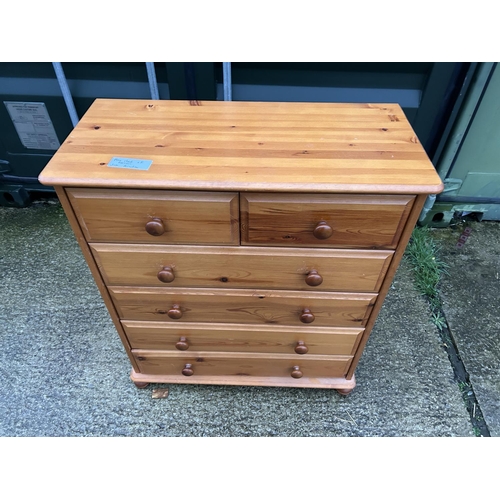 250 - A pine chest of six drawers