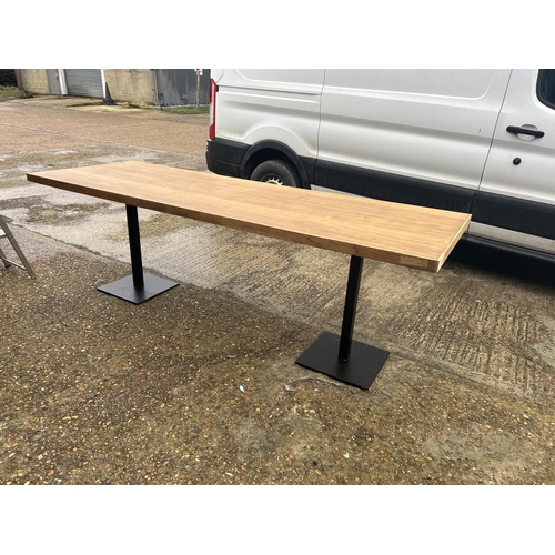 254 - Large bespoke twin pedestal refectory style table 240 x 83 x 81 cms high