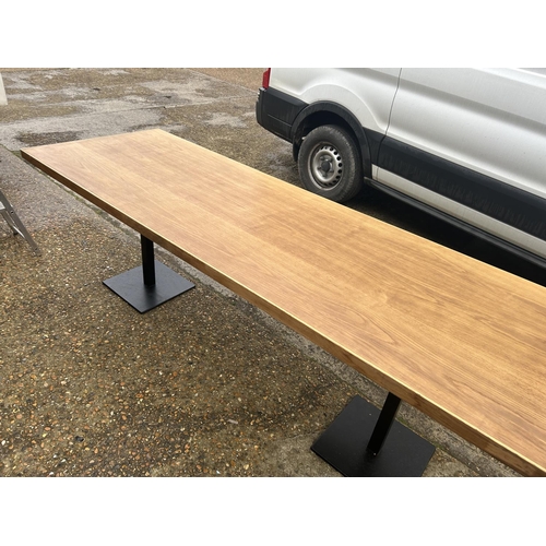 254 - Large bespoke twin pedestal refectory style table 240 x 83 x 81 cms high