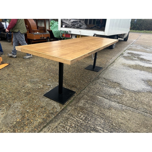 254 - Large bespoke twin pedestal refectory style table 240 x 83 x 81 cms high