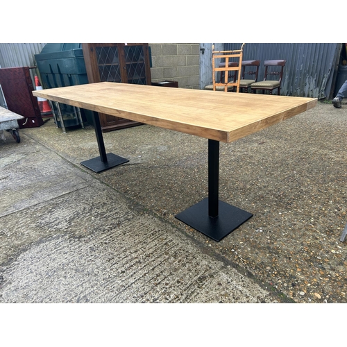 254 - Large bespoke twin pedestal refectory style table 240 x 83 x 81 cms high