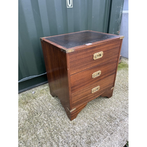 257 - A reproduction military style chest of three drawers