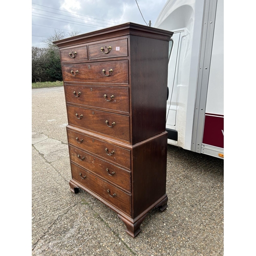 30 - An early Victorian mahogany chest on chest 110x 55x 180