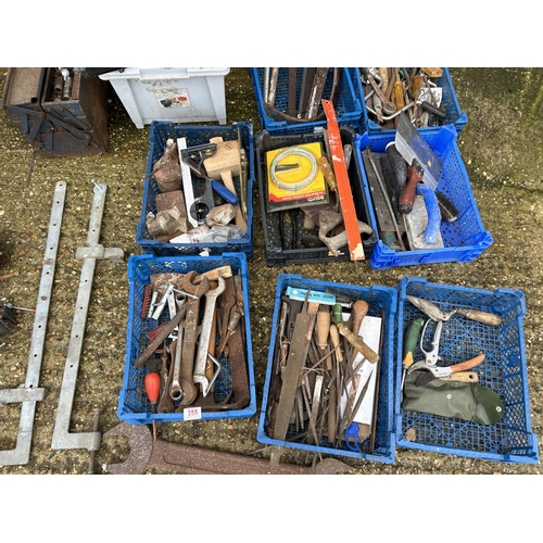 355 - 9 Trays and a toolbox of assorted tools