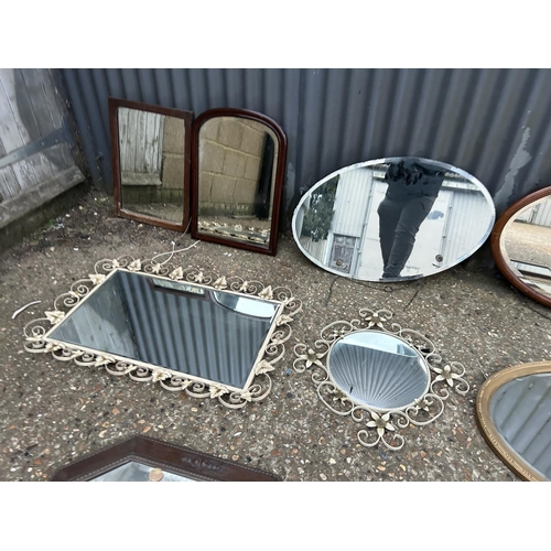 38 - A collection of nine assorted mirrors