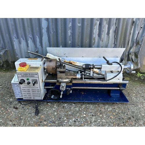 388 - An 240v engineering lathe total length 74 cm