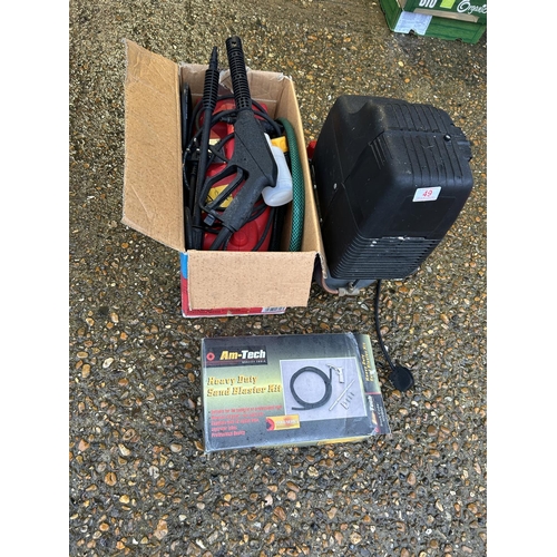49 - A pressure washer together with a compressor and sand blaster kit