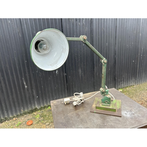 425 - A vintage green workshop lamp