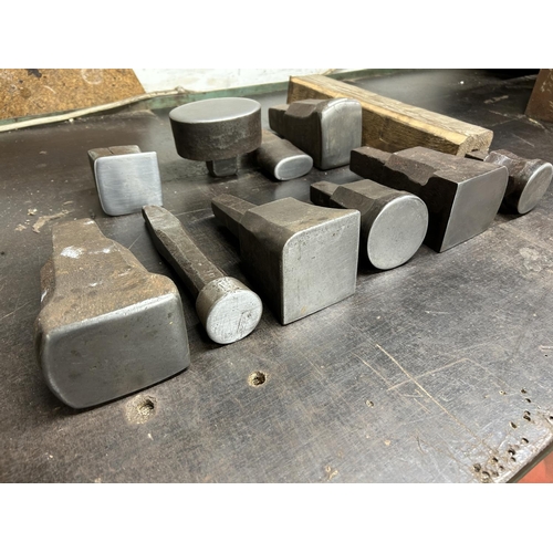 444 - 10 large Silversmiths anvil stakes