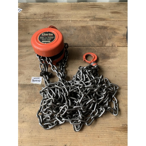 500d - Clarke 1/2 Tonne chain hoist