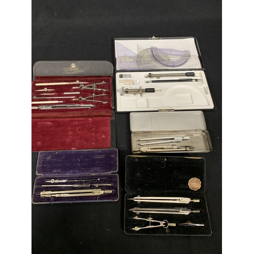 550 - 5 boxes of drawing instruments
