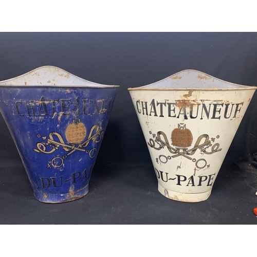 598 - Pair Chateauneuf Du-pape  grape buckets