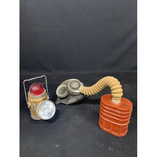 600 - Vintage Gas mask and torch