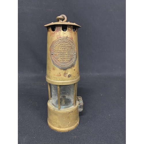 605 - Brass Miners Lamp height 24 cms