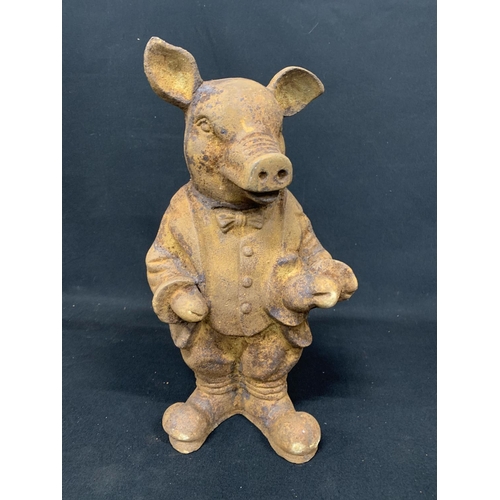 606 - Cast Iron Pig Figure, height 42cms