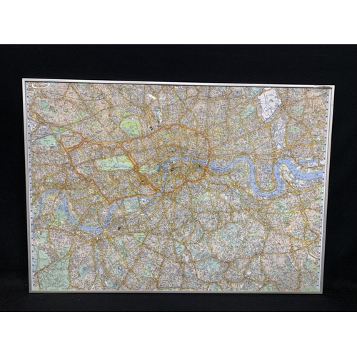 631 - Perspex Framed Map of London 101 x 71 cms