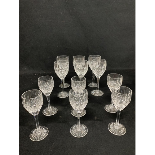 659 - Stuart Crystal Shaftesbury - 6 Medium wine glasses, 6 small wine/sherry glasses (unmarked) no damage