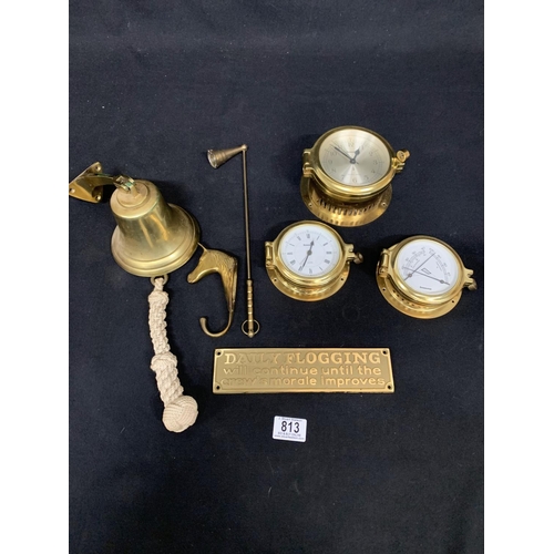 813 - Collection of nautical brassware