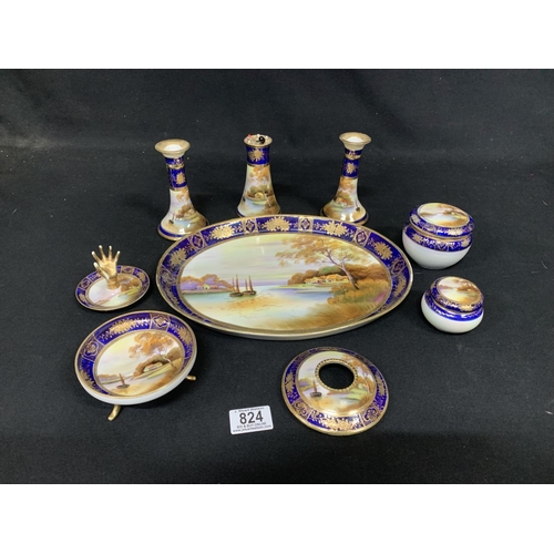 Nine piece Noritake porcelain Dressing Table Set