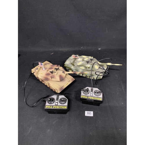 985 - Two remote control tanks