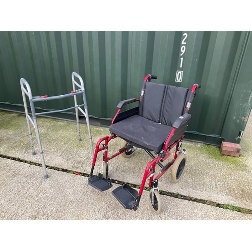 276 - Red wheelchair and walking aid