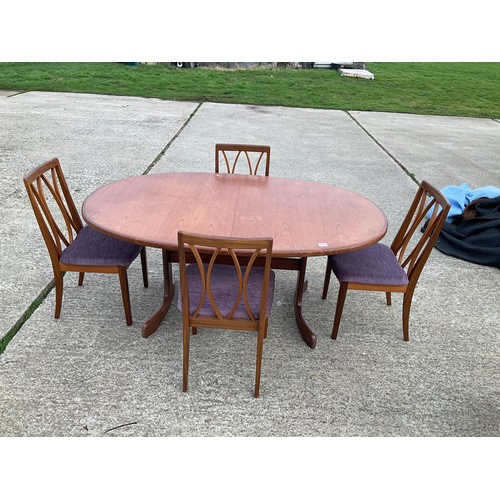 279 - A g plan teak table and four chairs