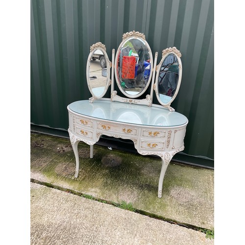 288 - A grey painted french style dressing table