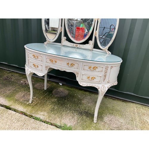 288 - A grey painted french style dressing table