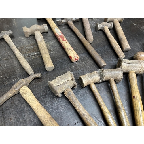 458 - 14 assorted hammers and mallets