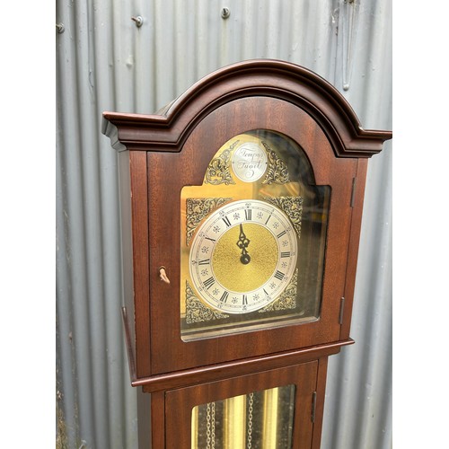 282 - A reproduction tempus fugit longcase clock