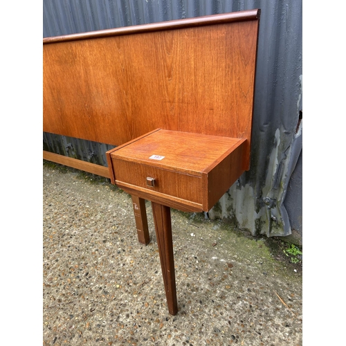 287 - 1960's Austin suite continental headboard with two removable single drawer bedsides (for 4'6