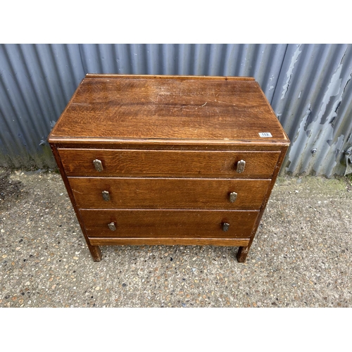 102 - An oak chest of four