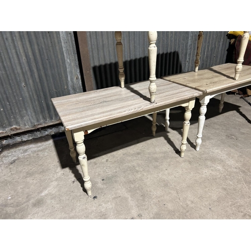 11 - Three part painted pub tables 120x87