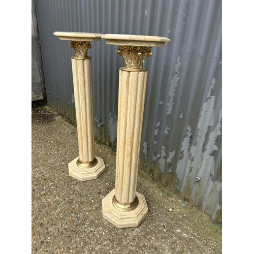 137 - A pair of good quality marble and gold gilt pedestals 100cm tall