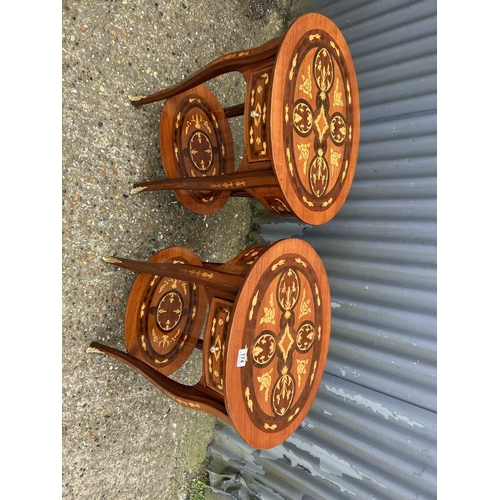 174 - A pair of Italian inlaid single drawer bedsides