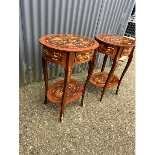 174 - A pair of Italian inlaid single drawer bedsides