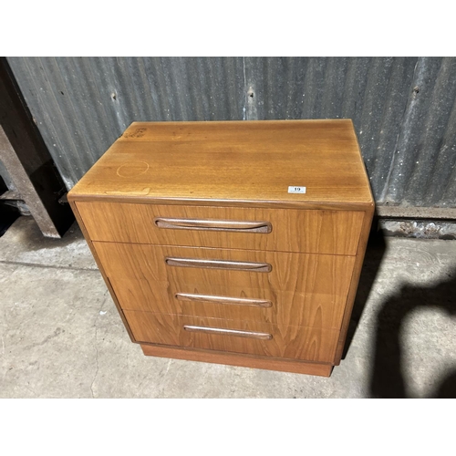 19 - A G Plan fresco chest of four drawers 72x75x75