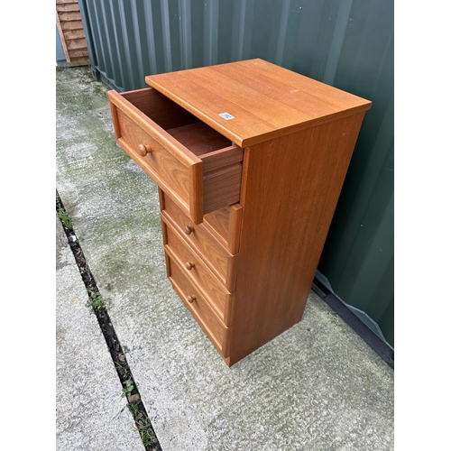 192 - A G plan teak tallboy chest of five 50x45x105